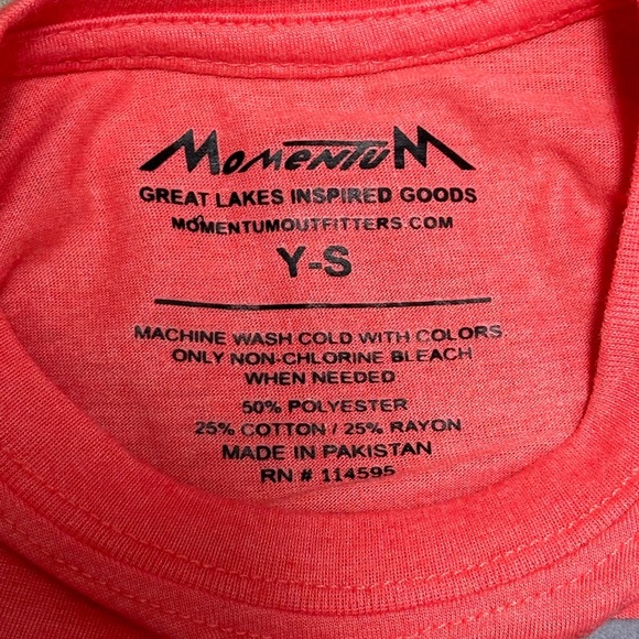 Boys Girls Unisex Michigan Great Lakes Youth Small Crewneck T-Shirt Coral NWT - Picture 7 of 7